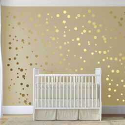 Silver Polka Dot Wall Stickers Stick On Wall Art Vinyl Decal Circles Set For Baby Nursery Bydecalisland-Sd 092 - thumbnail 2