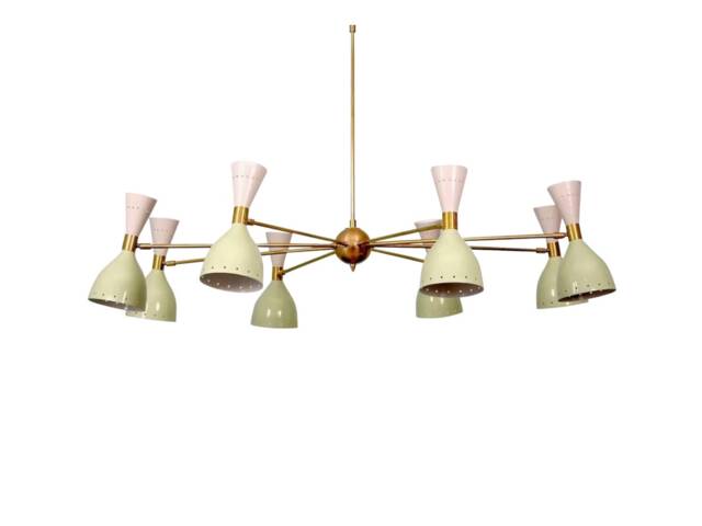 Large Mid Century Italian Sputnik Chandelier Diabolo Stilnovo Style, Modern Ceiling Lamp Light Kitchen Dining 8 Light - image 1