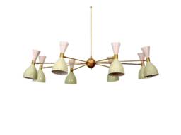 Large Mid Century Italian Sputnik Chandelier Diabolo Stilnovo Style, Modern Ceiling Lamp Light Kitchen Dining 8 Light