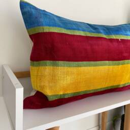 16x24 Ikat Velvet Pillow Cover, Handmade Cushion, Decorative Throw Pillow, Boho Cushion Turkish Home Decor - thumbnail 2
