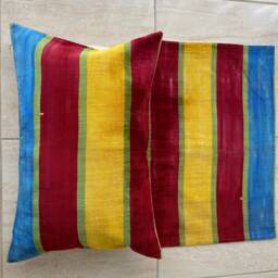 16x24 Ikat Velvet Pillow Cover, Handmade Cushion, Decorative Throw Pillow, Boho Cushion Turkish Home Decor - thumbnail 4