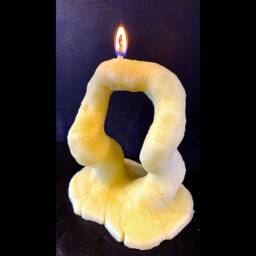 Organic Rock Arch Candle, Mysterious Grotto Portal Pillar Primitive Stone Textured Wax Sculpture, Witchy Earthy Altar Decor - thumbnail 4