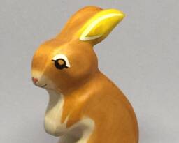 Toy Rabbit Wooden Colourful Standing Easter Bunny Size 4, 5 X 8, 5 2, 0 cm - Bxhxs Approx. 25, 0 G - thumbnail 1