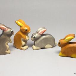 Toy Rabbit Wooden Colourful Standing Easter Bunny Size 4, 5 X 8, 5 2, 0 cm - Bxhxs Approx. 25, 0 G - thumbnail 4