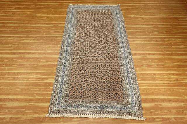 Hand Block Printed Cotton Runner Rug - Brown Boho Hallway - image 1