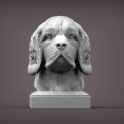 Clumber Spaniel Bust 3D Printed Dog Memorial, Home Decor - thumbnail 3