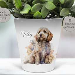 Personalised Cockapoo Plant Pot - Pen Holder Memorial Gift For Dog Lovers - thumbnail 3