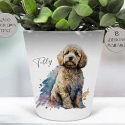 Personalised Cockapoo Plant Pot - Pen Holder Memorial Gift For Dog Lovers - thumbnail 2