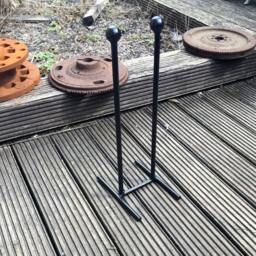 Handmade in The UK Black Wrought Iron Steel Metal Welded Free Standing 1 Pair Wellington Boot Welly Rack Stand Storage - thumbnail 3