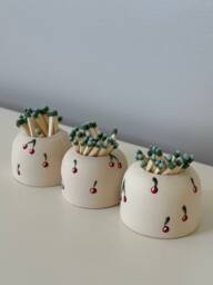 Seconds Sale Cherry Ceramic Match Striker With Matches - thumbnail 1