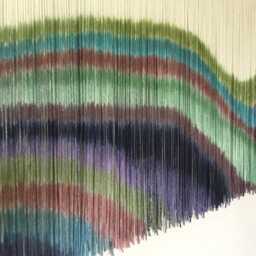 Large Fiber Art Wall Hanging Hand-Dyed Boho Tapestry - thumbnail 3