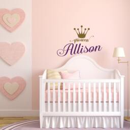 Personalized Princess Name Wall Decal Girls Nursery Decor Ww47 - thumbnail 1