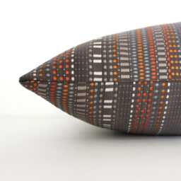 Orange Grey Brown Throw Pillow Cover Modern Stripe Upholstery Fabric Decorative Square Pillowcase - thumbnail 2