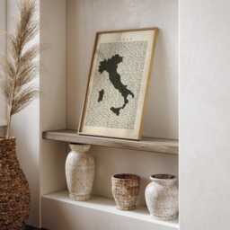 Italy Map - Vintage Beige Typography With City Names Travel Poster Wall Art Print - thumbnail 3