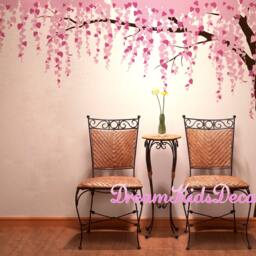 Cherry Blossom Tree Wall Decals, Nursery Mural Sticker, Home Decor - thumbnail 2