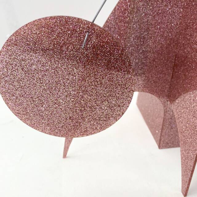 Glitter Rose Gold Mod Art Stabile Sculpture - Tabletop Mobile Sparkle Acrylic Mod Retro Kinetic Home Decor Gift Idea - image 1