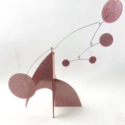 Glitter Rose Gold Mod Art Stabile Sculpture - Tabletop Mobile Sparkle Acrylic Mod Retro Kinetic Home Decor Gift Idea - thumbnail 2