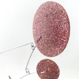 Glitter Rose Gold Mod Art Stabile Sculpture - Tabletop Mobile Sparkle Acrylic Mod Retro Kinetic Home Decor Gift Idea - thumbnail 3