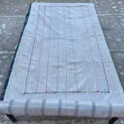 Vintage-Inspired Cotton Kantha Quilt - Block Printed Patchwork Bed Cover - thumbnail 4