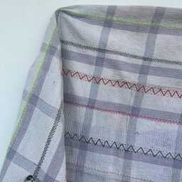 Vintage-Inspired Cotton Kantha Quilt - Block Printed Patchwork Bed Cover - thumbnail 3