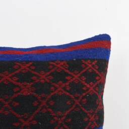 Vintage Turkish Kilim Pillow Cover Handwoven Wool Cushion - 16x16 - thumbnail 3
