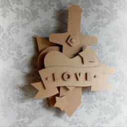"Cardboard Wall Decor - ""Love" - thumbnail 2