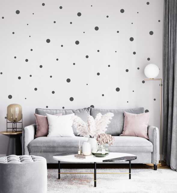 Matte Vinyl Polka Dot Wall Decals - Nursery Geometric Decor - image 1