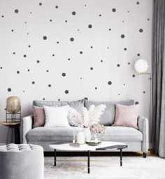 Matte Vinyl Polka Dot Wall Decals - Nursery Geometric Decor - thumbnail 1
