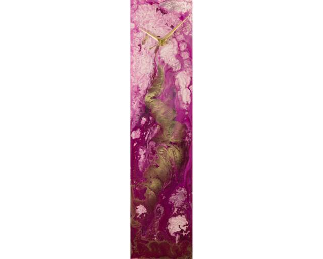 Modern Wall Clock Purple Home Decor, Abstract For Wall, Silent Non Ticking Desk/Mantle Office Glass Art - image 1