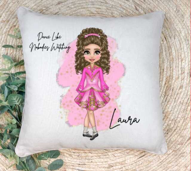 Personalized Irish Dancer Cushion Customized Character, Bedroom Decor, Gift For Her - image 1