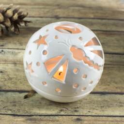 White Dragonfly Ceramic Lantern, The Original Candileria???, Cozy Candle Holder, Luminarys - thumbnail 1