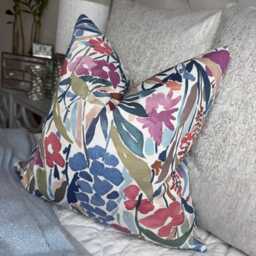 Floral Cushion Cover Penelope Dusty Mauve John Lewis Multicolour Cotton Digitally Printed Fabric