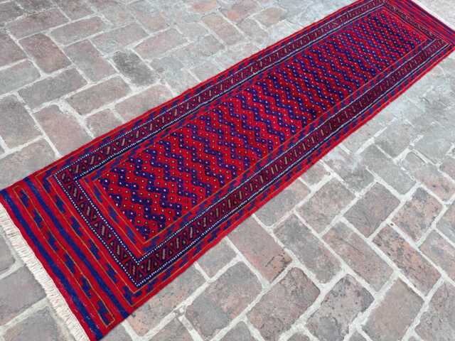 2x8 Large Handmade Wool Runner - Afghan Oriental Tribal Rug Vintage Boho Floral Turkmen Ziegler Design Kitchen, Living Room, Bedroom - image 1