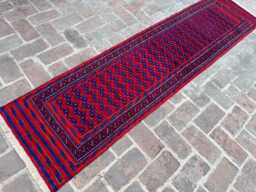 2x8 Large Handmade Wool Runner - Afghan Oriental Tribal Rug Vintage Boho Floral Turkmen Ziegler Design Kitchen, Living Room, Bedroom - thumbnail 1