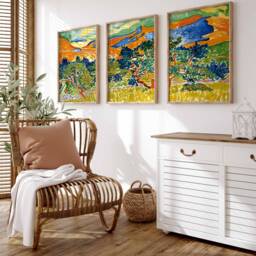 Set Of 3 Andre Derain Prints, Mountains At Collioure Poster Set, Fauvist Wall Art, Floral Nature A1/A2/A3/A4 - thumbnail 3