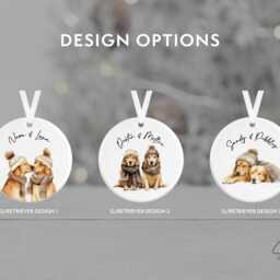 Personalised Dog Christmas Bauble - Golden Retriever Retrievers Ceramic Round Pet Ornament Secret Santa - thumbnail 4