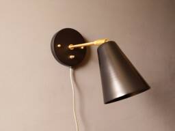 Plug-In Extended Single Cone Wall Sconce Mid Century Modern Spotlight Reading