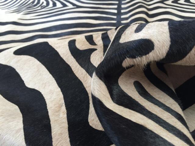 Cowhide Rug Zebra Black White Unique Tapi Peau De Vache Prints - image 1