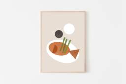 steamed Fish Art, Chinese Food Modern Giclee Print, Fine Art Paper Home & Kitchen Decor For The Lover - thumbnail 1