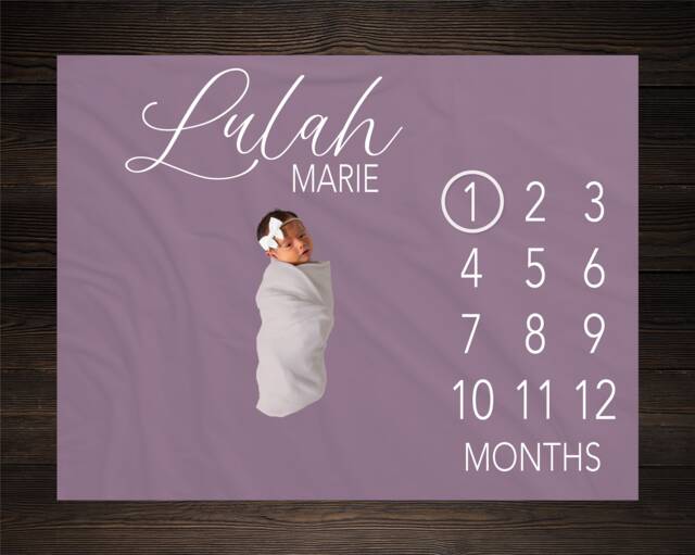 Gender Neutral Baby Milestone Blanket Personalized Monthly Custom Shower Gift For New Mom Keepsake One Year - image 1