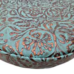 Turquoise Copper Tooled Leather Replacement Stool Seats - For Bar Or Countertop - thumbnail 4