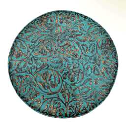 Turquoise Copper Tooled Leather Replacement Stool Seats - For Bar Or Countertop - thumbnail 2