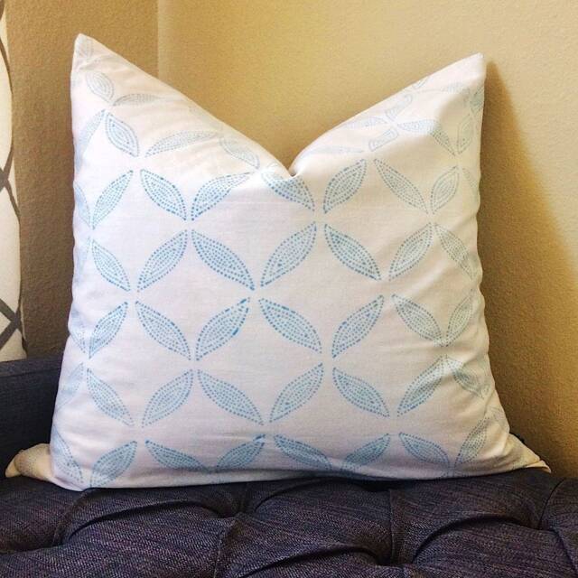 Blue & White Pillow Cover, 20x20 Cover Blue, Cushion Covers, Decorative Throw Pillow, Blue Pillows, Pillows - image 1