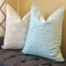 Blue & White Pillow Cover, 20x20 Cover Blue, Cushion Covers, Decorative Throw Pillow, Blue Pillows, Pillows - thumbnail 2