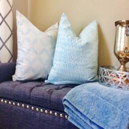 Blue & White Pillow Cover, 20x20 Cover Blue, Cushion Covers, Decorative Throw Pillow, Blue Pillows, Pillows - thumbnail 3