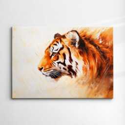 Tiger Head Animal Abstract Modern Jungle Wild Oil Painting Splatter Style Wall Art Framed Canvas Poster Print, Home/Office Room Decor Gifts - thumbnail 3