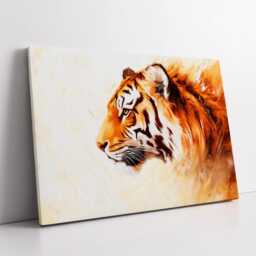 Tiger Head Animal Abstract Modern Jungle Wild Oil Painting Splatter Style Wall Art Framed Canvas Poster Print, Home/Office Room Decor Gifts - thumbnail 2