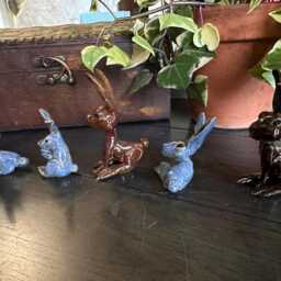 Wild Hares Stoneware Ceramic Sculptures - Miniature Figurines - thumbnail 4