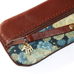 Japanese Leather Pen Pouch Fabric Pencil Case Japanese Leather - thumbnail 2