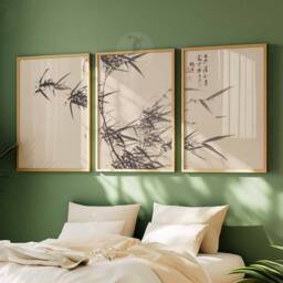 Japanese Set Of 3 Floral Posters, Art Prints, Katsushika Hokusai Wall Art, Ogata Korin Decor, Gift - thumbnail 3